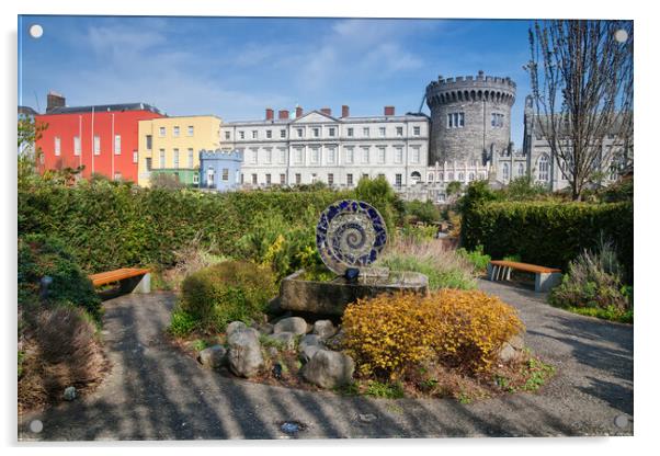 Dublin Castle From Dubh Linn Gardens Acrylic by Artur Bogacki