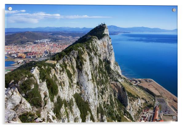 Rock of Gibraltar at Mediterranean Sea Acrylic by Artur Bogacki