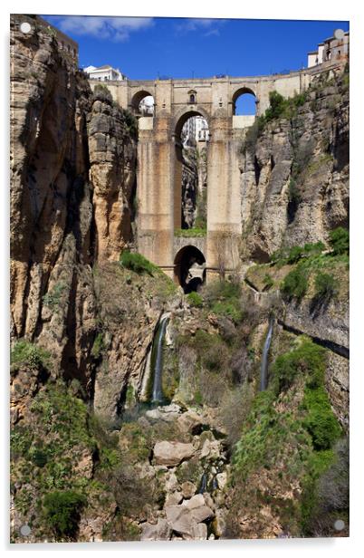 Ronda Bridge in Spain Acrylic by Artur Bogacki