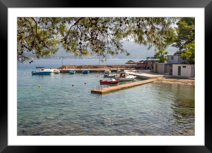 Harbour on Koločep Framed Mounted Print by Roger Green