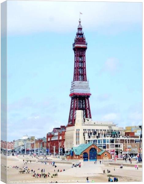 Blackpool Tower Canvas Print by Fiona Williams