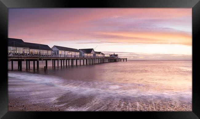 Southwold Pier Sunrise Framed Print by David Semmens