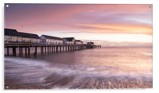 Southwold Pier Sunrise Acrylic by David Semmens