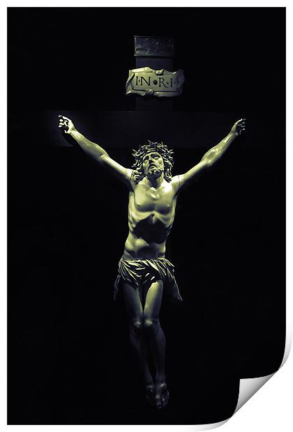 Ivory crucifix Print by Kevin Tate