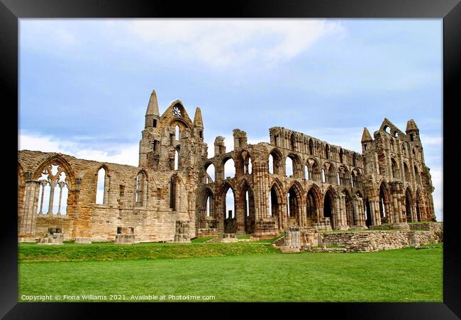 Whitby Abbey Ruins Framed Print by Fiona Williams