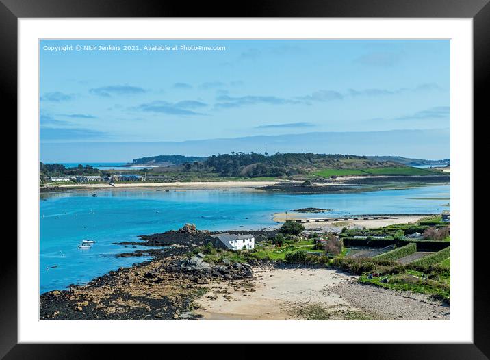 View from Bryher to Tresco on the Isles of Scilly Framed Mounted Print by Nick Jenkins