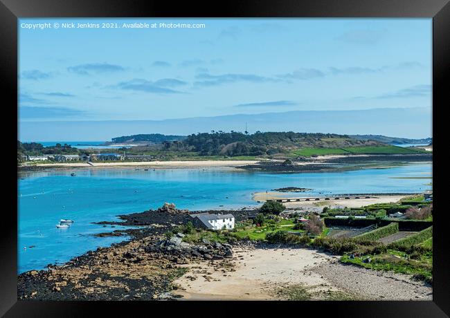 View from Bryher to Tresco on the Isles of Scilly Framed Print by Nick Jenkins