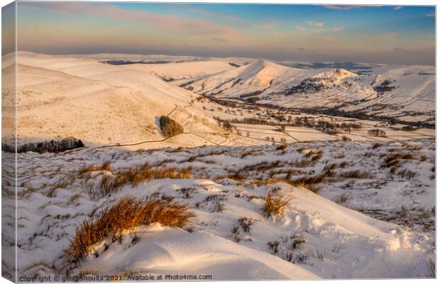 Edale, winter afternoon  Canvas Print by geoff shoults