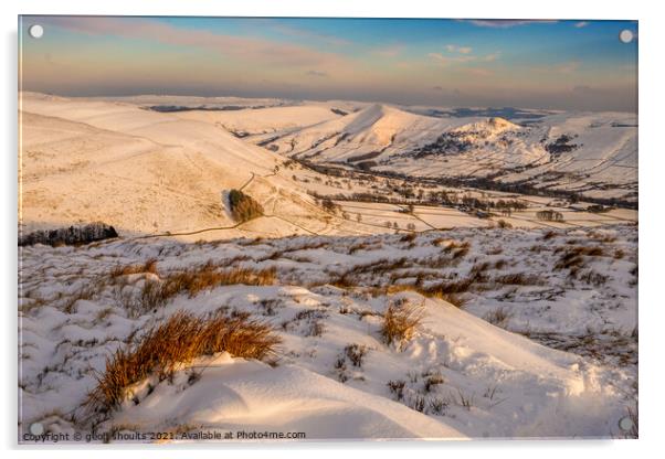 Edale, winter afternoon  Acrylic by geoff shoults