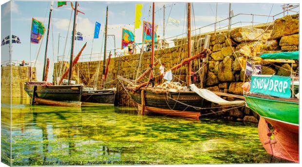 Mousehole Fishing Luggers Canvas Print by Peter F Hunt