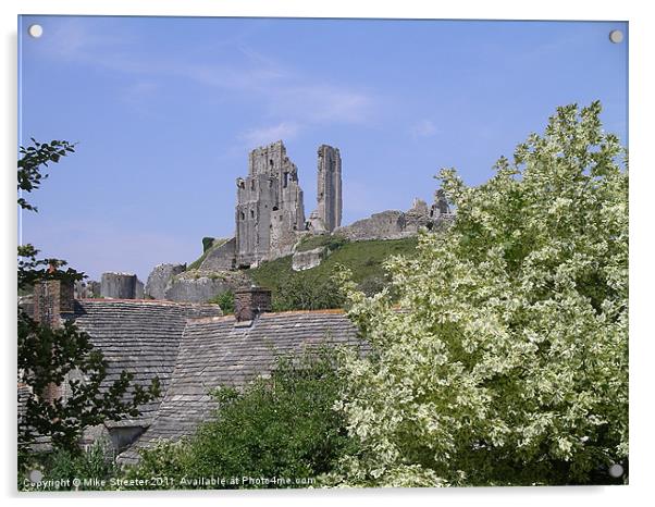 Corfe Castle Acrylic by Mike Streeter