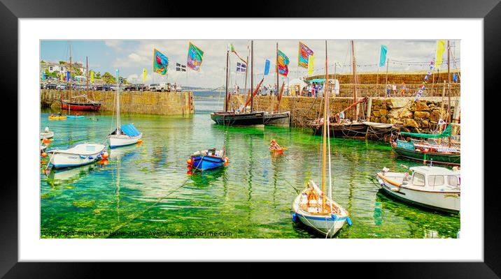 A Sunny Day In Mousehole Framed Mounted Print by Peter F Hunt