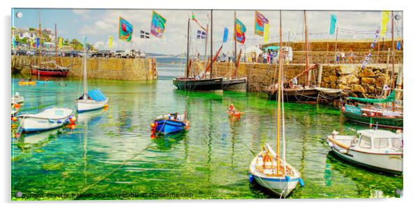 A Sunny Day In Mousehole Acrylic by Peter F Hunt