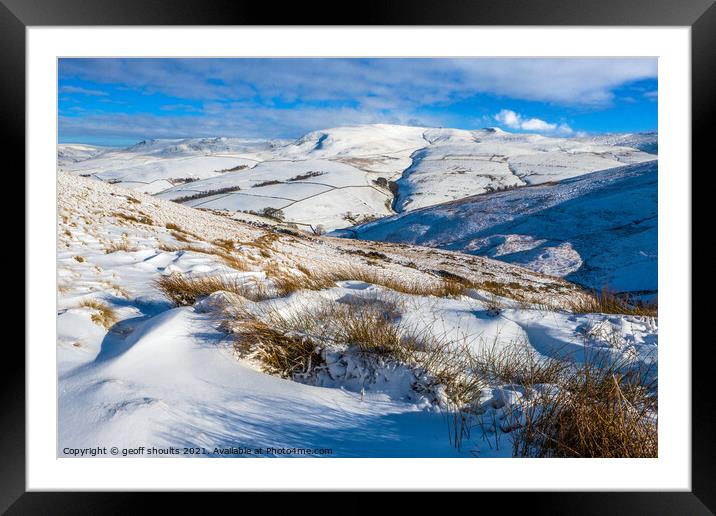 Kinder Scout's western aspect Framed Mounted Print by geoff shoults