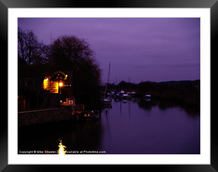 Dusk on the river Frome Framed Mounted Print by Mike Streeter