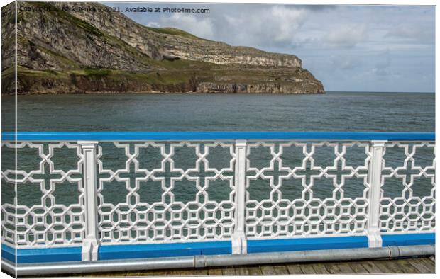 View of the Great Orme Llandudno from the pier  Canvas Print by Nick Jenkins