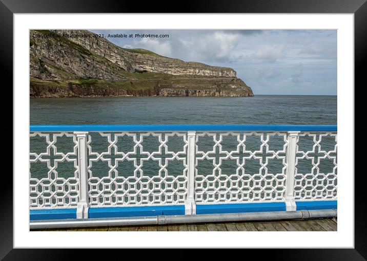 View of the Great Orme Llandudno from the pier  Framed Mounted Print by Nick Jenkins