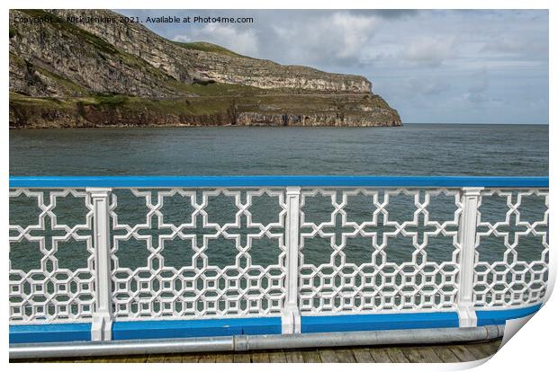 View of the Great Orme Llandudno from the pier  Print by Nick Jenkins
