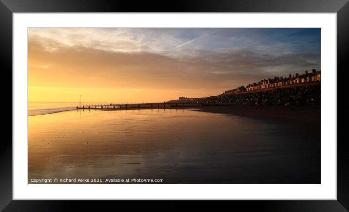 Sunrise at Withernsea Beach Framed Mounted Print by Richard Perks
