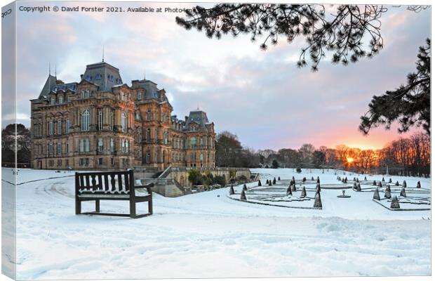 Bowes Museum Winter Sunrise, Barnard Castle, Teesdale, County Du Canvas Print by David Forster