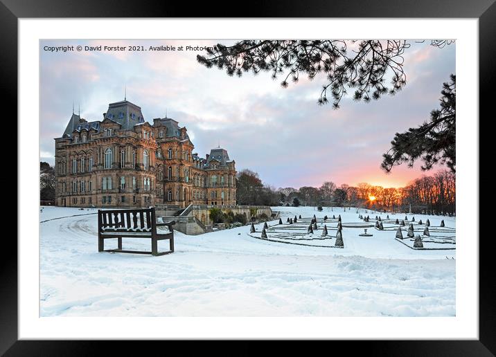 Bowes Museum Winter Sunrise, Barnard Castle, Teesdale, County Du Framed Mounted Print by David Forster