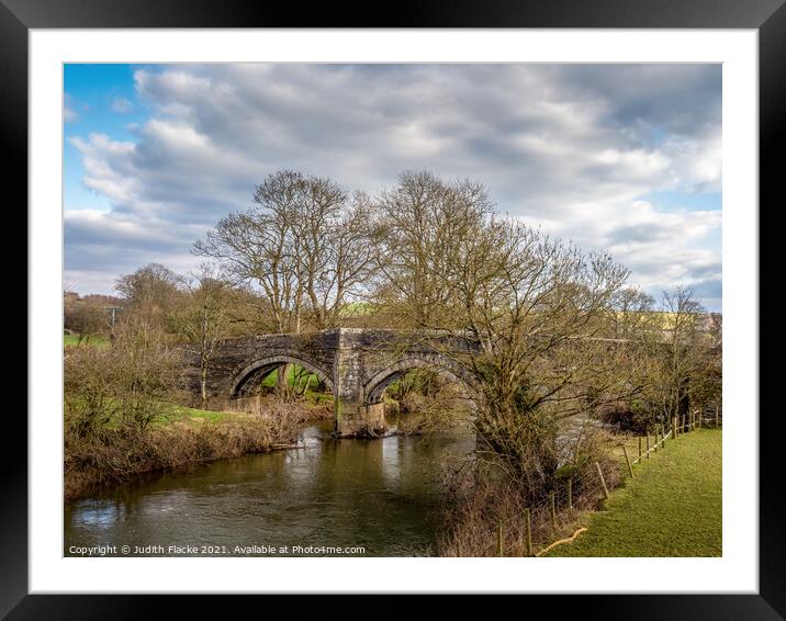 River Tamar and Higher New Bridge near Launceston Framed Mounted Print by Judith Flacke