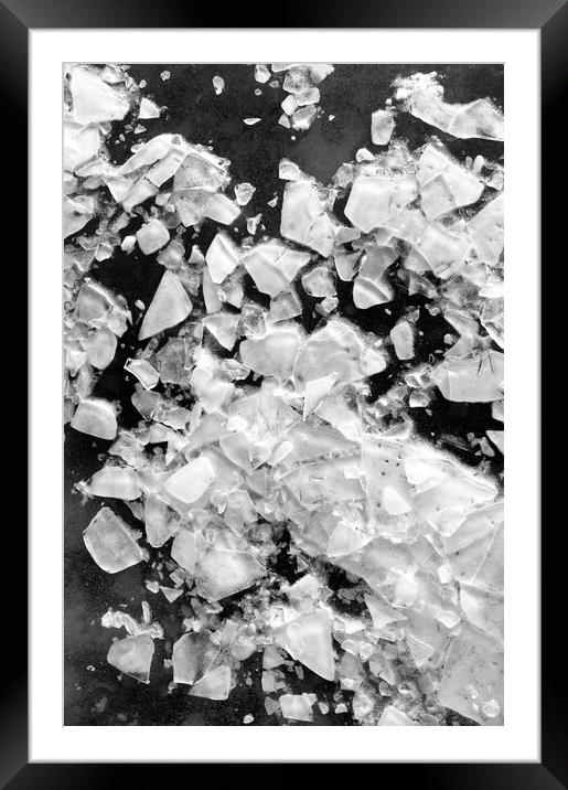 Crazy Ice On The Creek 1 Framed Mounted Print by Jim Hughes