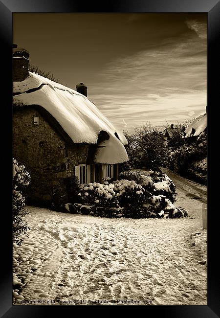 Winter Cottage IW Canvases & Prints Framed Print by Keith Towers Canvases & Prints