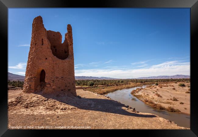 Ancient tower in Ouarzazate, Morocco Framed Print by Peter O'Reilly