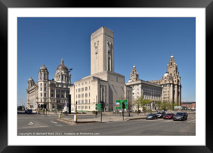 Liverpool's Pier Head Buildings from The Strand Framed Mounted Print by Bernard Rose Photography
