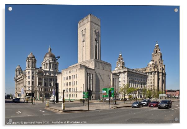 Liverpool's Pier Head Buildings from The Strand Acrylic by Bernard Rose Photography