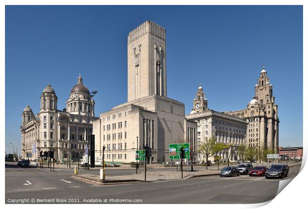 Liverpool's Pier Head Buildings from The Strand Print by Bernard Rose Photography