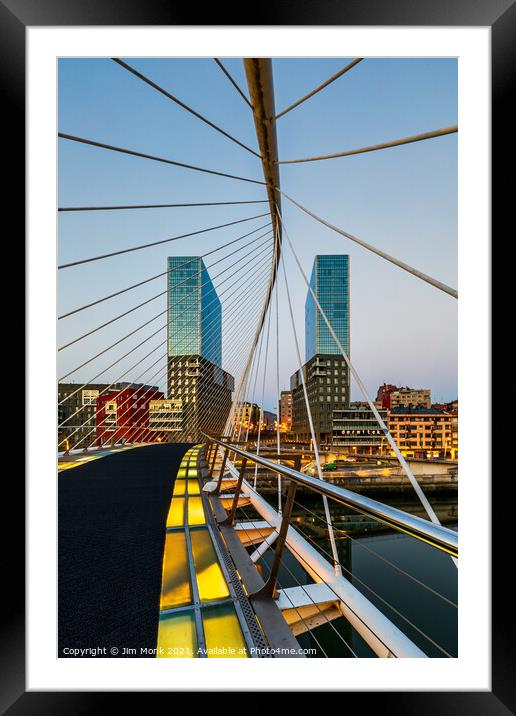The Zubizuri Bridge, Bilbao Framed Mounted Print by Jim Monk