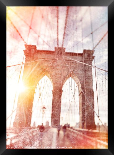 Bridge to Brooklyn Framed Print by Justin Foulkes