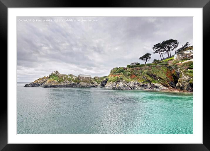 Chapel Cliff Polperro in Autumn Framed Mounted Print by Terri Waters