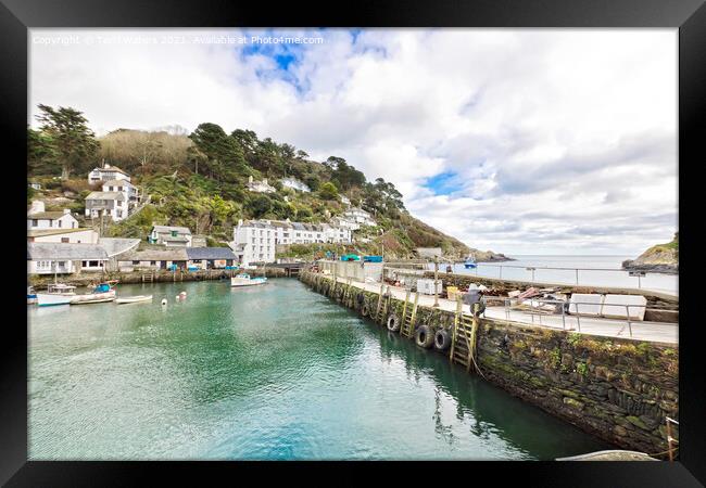 Polperro Outer Harbour Framed Print by Terri Waters
