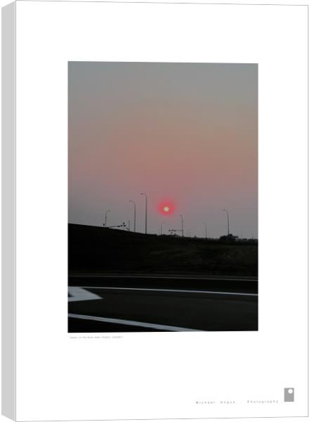 Sunset on the Road (Calgary [Canada]) Canvas Print by Michael Angus