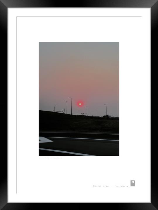 Sunset on the Road (Calgary [Canada]) Framed Mounted Print by Michael Angus