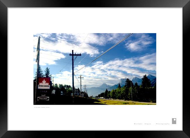On the Road: Canadian Rockies Framed Print by Michael Angus