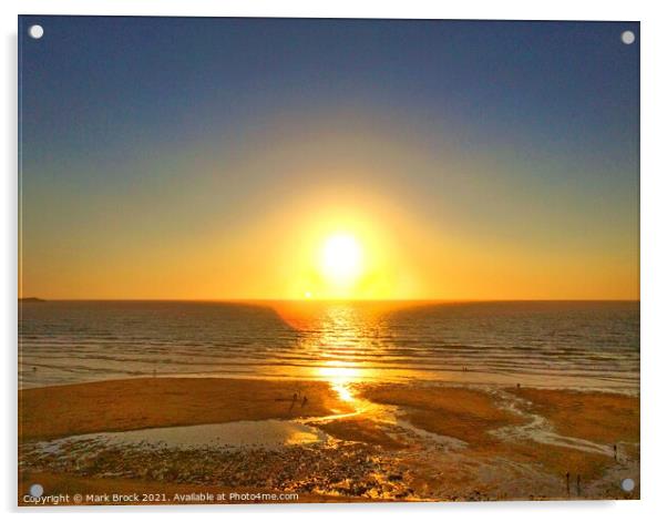 Cornwall Sunset Acrylic by Mark Brock