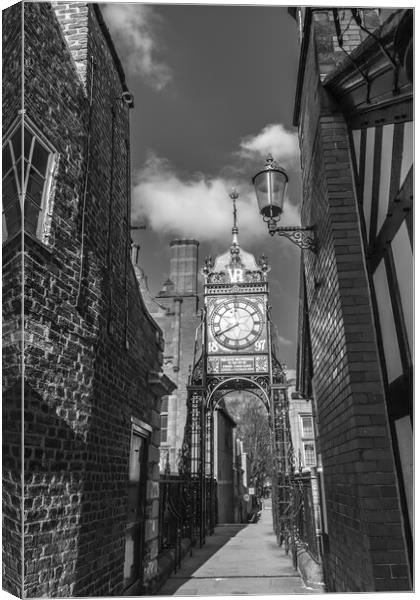 Eastgate Clock Chester black and white Canvas Print by Jonathon barnett