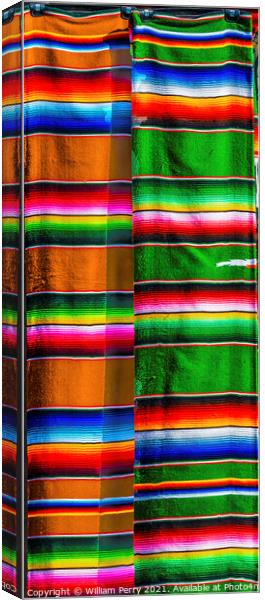 Colorful Mexican Blankets Los Cabos Mexico Canvas Print by William Perry