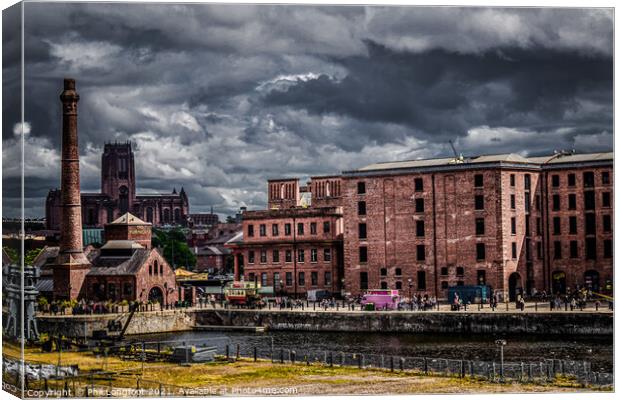Royal Albert Dock and Canning Half Tide Dock Liverpool Canvas Print by Phil Longfoot