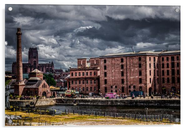 Royal Albert Dock and Canning Half Tide Dock Liverpool Acrylic by Phil Longfoot