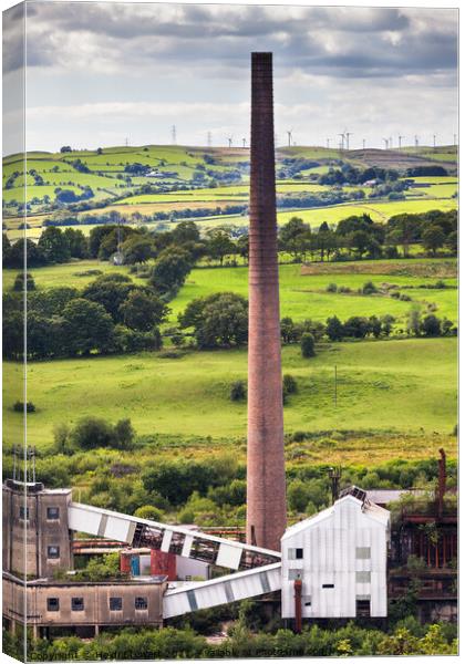 Cooling Tower at the Cwm Colliery in South Wales Canvas Print by Heidi Stewart