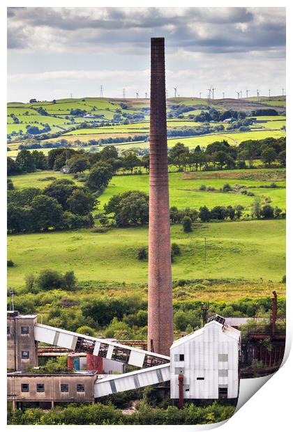 Cooling Tower at the Cwm Colliery in South Wales Print by Heidi Stewart