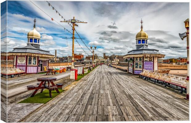 A look back along Blackpool's North Pier Canvas Print by Scott Somerside