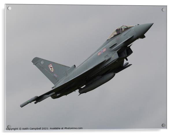 RAF Typhoon Eurofighter aircraft Acrylic by Keith Campbell