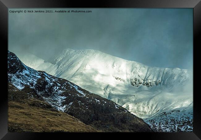 Binnean Mor in the Mamores Scotland Framed Print by Nick Jenkins