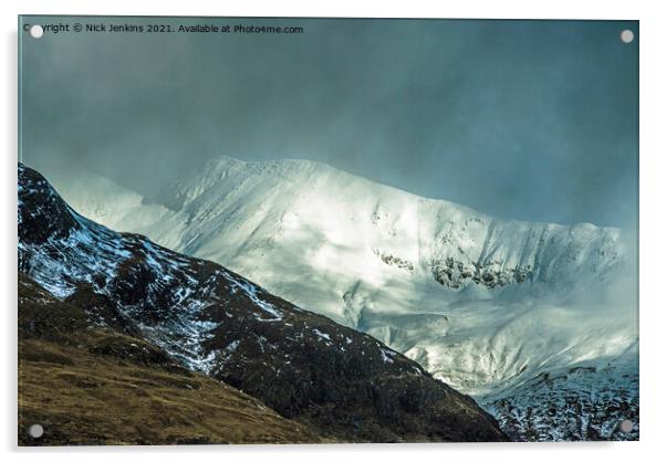 Binnean Mor in the Mamores Scotland Acrylic by Nick Jenkins